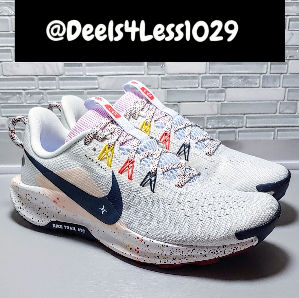 Nike React Pegasus Trail 5 Womens Size 8.5 White Pink Foam Navy - Picture 3 of 6